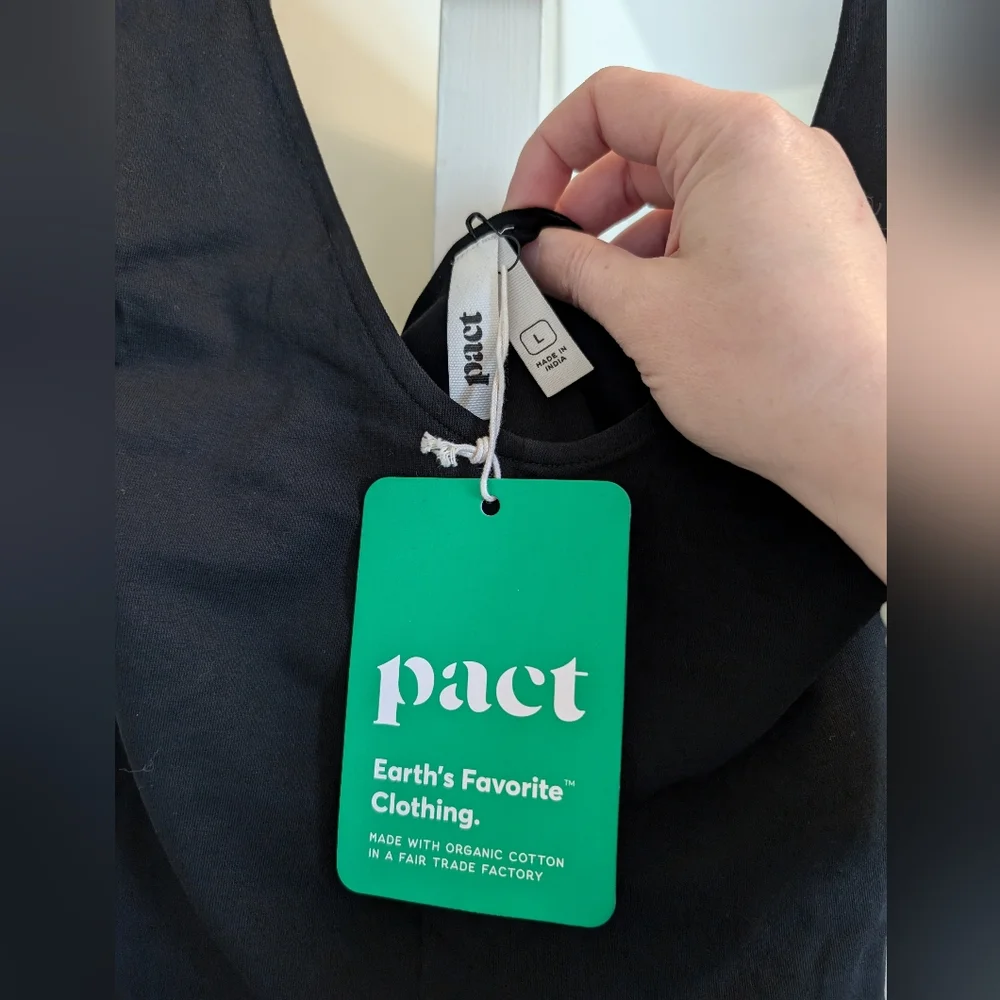 Pact Black Halter Dress NWT - Picture 3 of 3